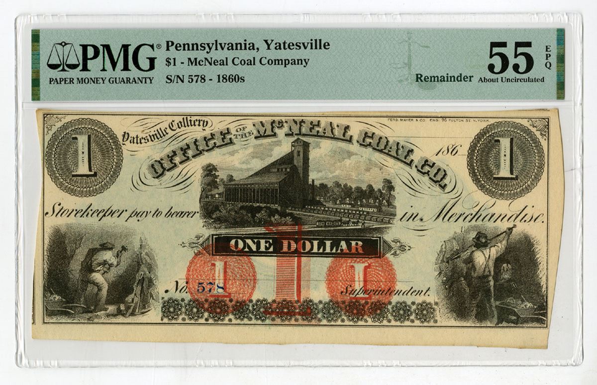 McNeal Coal Co., ND (1860s), Remainder Company Store Scrip Note ...