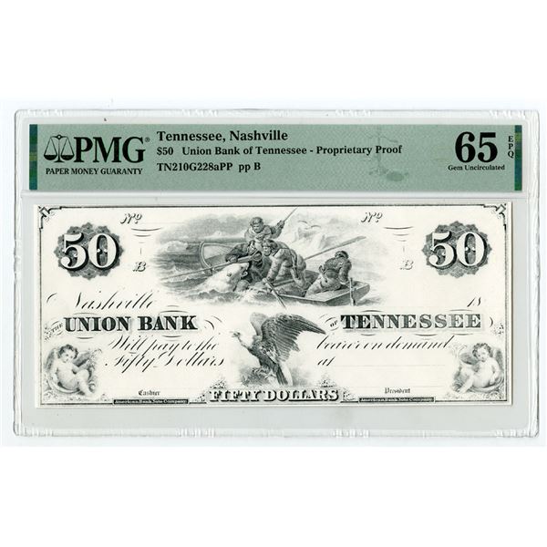 Union Bank of Tennessee, ND (1860s), Proprietary Proof Note