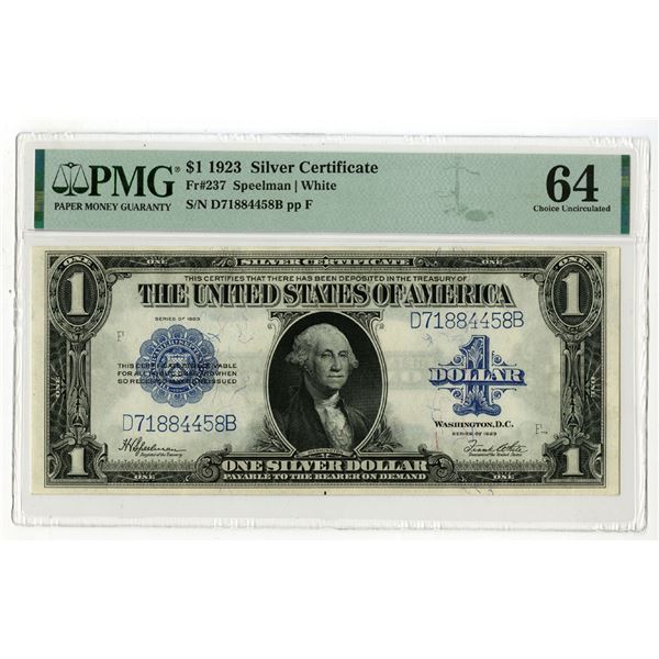 U.S. Silver Certificate, Series of 1923, Issued Banknote.