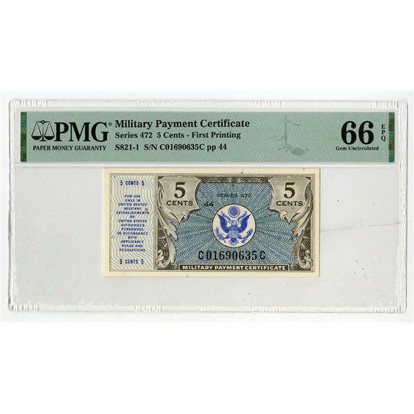 U.S. Military Payment Certificates, ND (1948), Series 472 Issued Banknote - First Printing