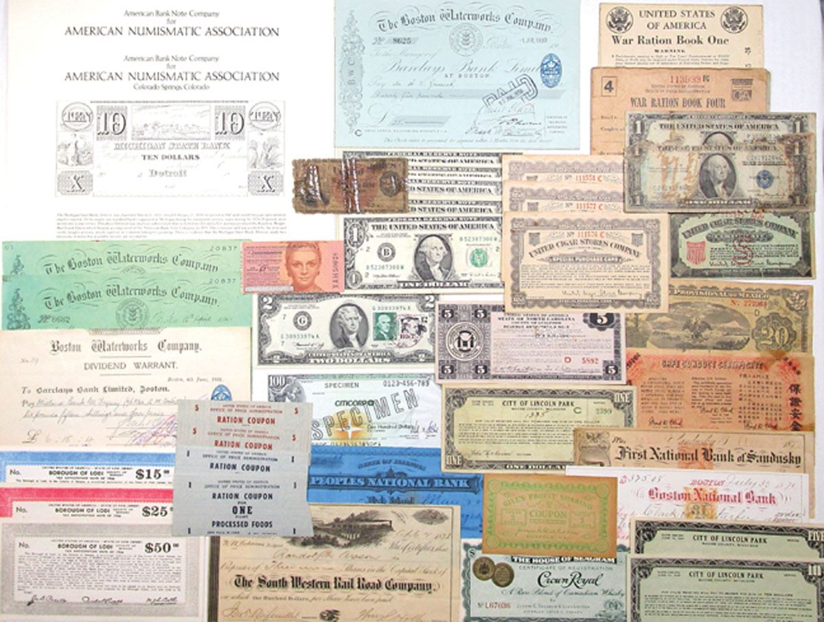 Assortment of U.S. Paper Money, Payment Certificates, Depression Scrip ...