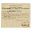 Image 1 : New York County Substitute and Relief Committee, 1863, Civil War Substitute Document Signed by Boss 