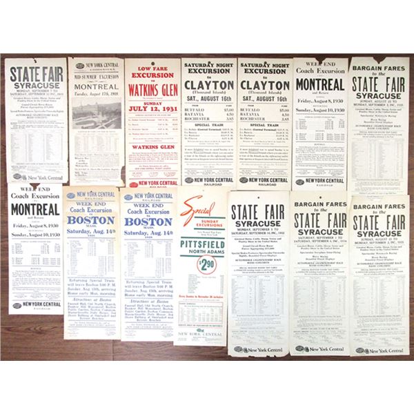 New York Central Railroad Advertising Broadside, 1931-1939