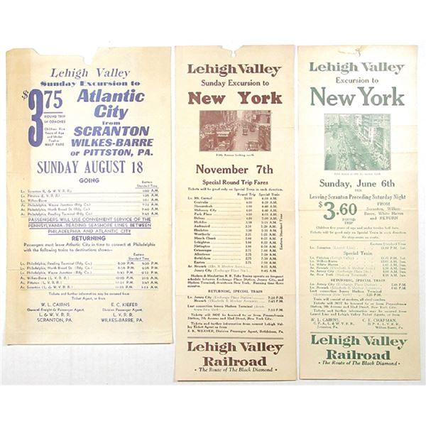 Lehigh Valley Railroad Advertising Broadside, 1926