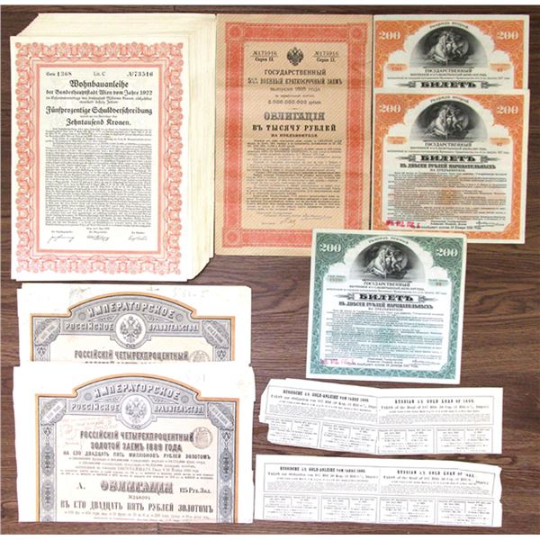 Austrian and Russian Bond Assortment, ca.1880s-1927