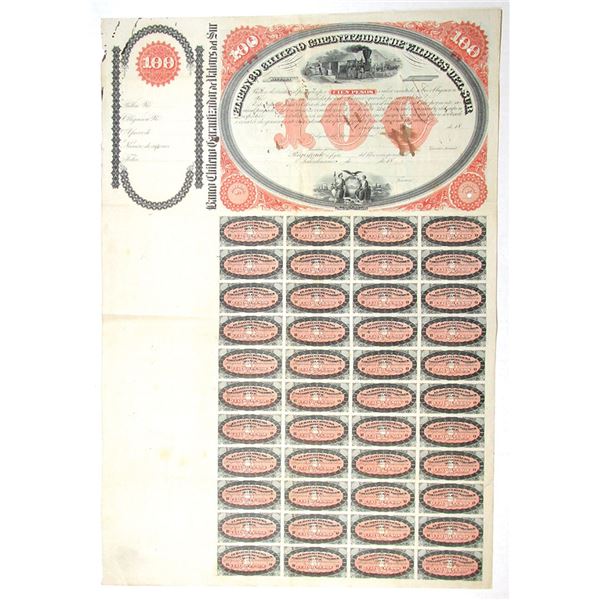 El Banco Chileno Garantizador de Valores, ND (1860s) Specimen Bond