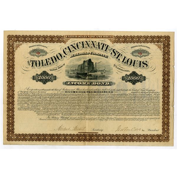 Toledo, Cincinnati and St. Louis Railroad Co., 1881, I/U Bond