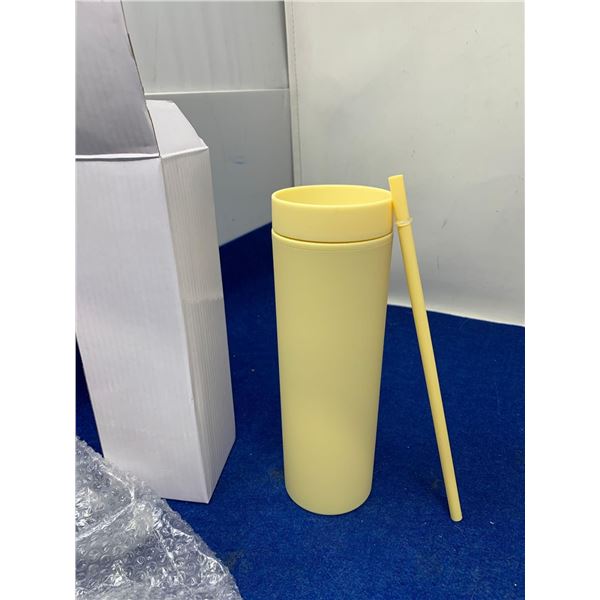 Travel Cup with Straw-Yellow