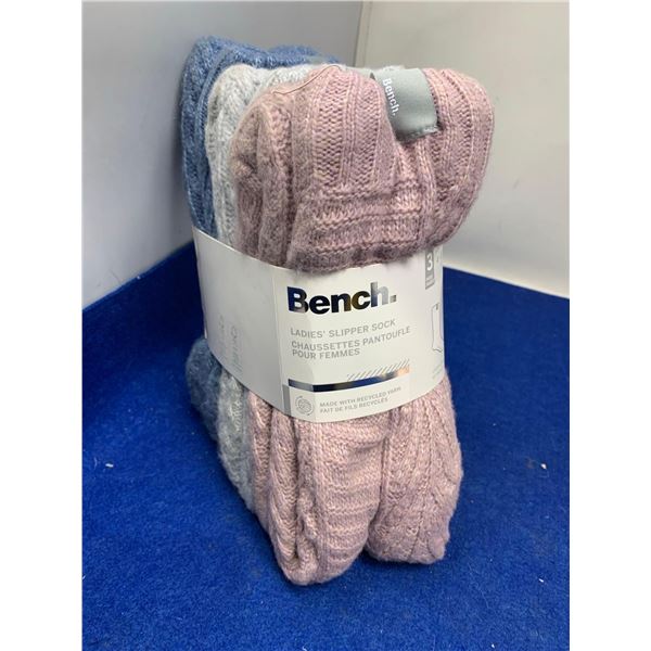 Bench Ladies Slipper Socks 3prs (size 4-10)