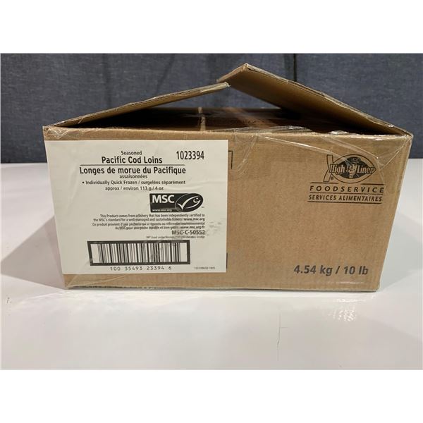 FROZEN - High Liner Food Services Seasoned Pacific Cod Loins - 10Lbs