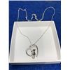 Image 5 : Vonala Sterling Silver Black & Silver Cats Necklace & Pendant with "I Lover You Forever"