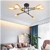 Image 1 : Ascelina Modern Sputnik Chandelier 6 Lights Black Ceiling Light Chandelier Lighting for Bedroom Kitc