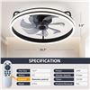 Image 1 : Kitiver 19.7'' Ceiling Fans with Lights - Remote Control, 6 Speeds, Dimmable LED, Low Profile Flush 