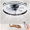 Image 2 : Kitiver 19.7'' Ceiling Fans with Lights - Remote Control, 6 Speeds, Dimmable LED, Low Profile Flush 