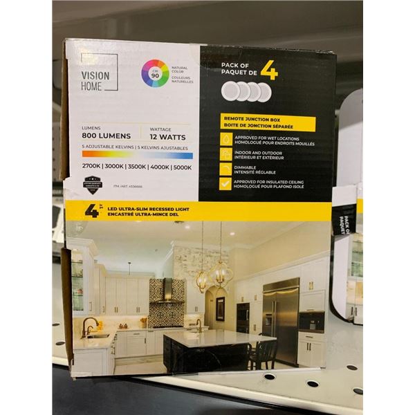 Pack of 4 LED ultra slim recessed lights