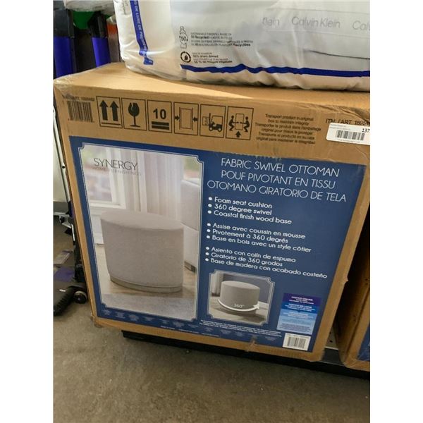 Synergy Home Furnishings Fabric Swivel Ottoman