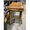 Image 2 : Wooden & Leather Counter Height Bar Stool