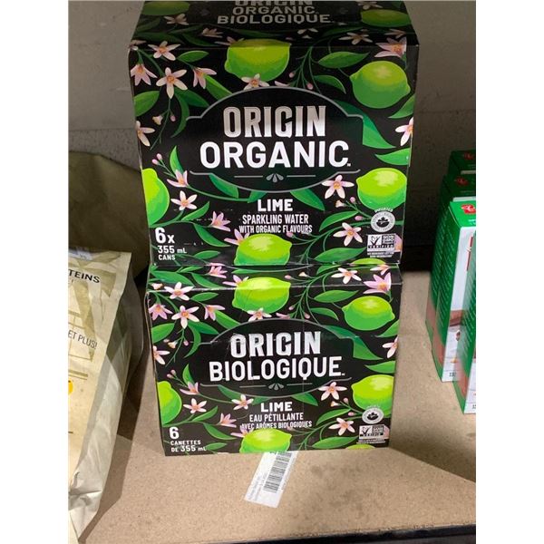 Origin Organic Lime Sparkling Water 6x355ml x 2