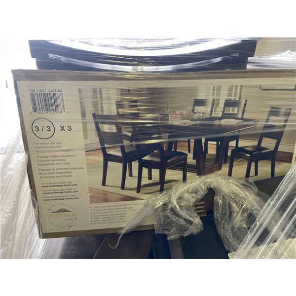 Northridge Dining Table & Chair Set - Dark Brown