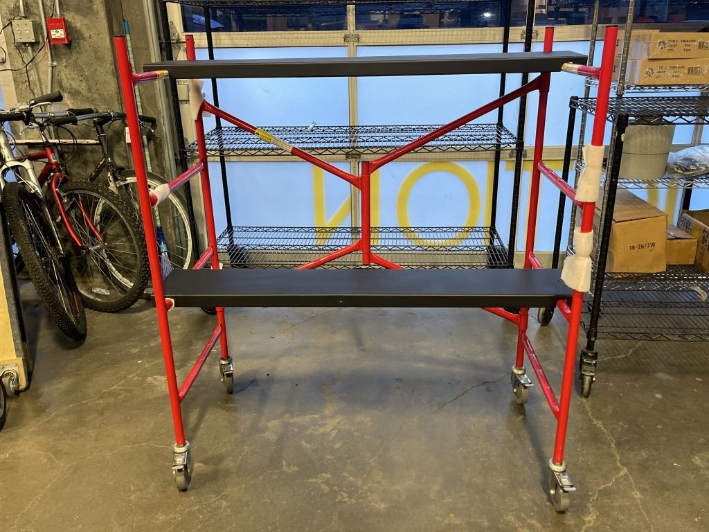 Interlocking F Wheel Platform AS NEW STEEL FOLDING SCAFFOLDING WORK PLATFORM - 4INCH LOCKING WHEELS ...