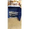 Image 2 : BLUE METAL 2 DOOR SHOP CABINET, 32 INCH WIDE BY 38  INCH TALL