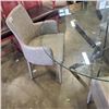 Image 2 : GLASS TOP DINING TABLE W/ 3 ARM CHAIRS