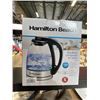 Image 2 : HAMILTON BEACH 1.0L GLASS COMPACT KETTLE TESTED  AND WORKING - RETAIL $49