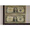 Image 1 : 2-1957 US $1 SILVER CERTIFICATES STAR NOTES. INK