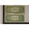 Image 2 : 2-1957 US $1 SILVER CERTIFICATES STAR NOTES. INK