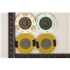 Image 1 : 4-$1 CASINO CHIPS WITH METAL INSERTS: PALACE