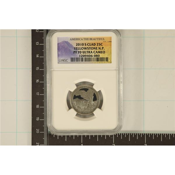 2010-S YELLOWSTONE N.P. QUARTER NGC PF70