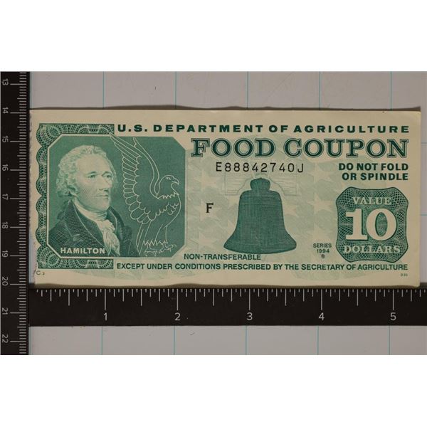 1994-B US DEPT. OF AGRICULTURE $10 FOOD COUPON