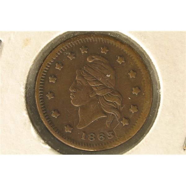 1863 CIVIL WAR TOKEN "UNION FOR EVER"