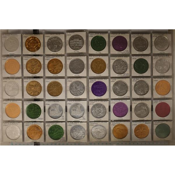 40 ASSORTED ALUMINUM MARDI GRAS TOKENS