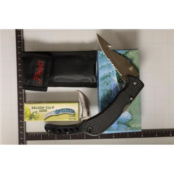 2-NEW POCKET KNIVES IN BOXES: "DRAGON CLAW 2000"