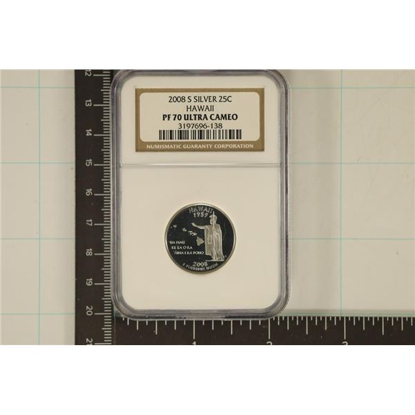 2008-S SILVER HAWAII QUARTER NGC PF70 ULTRA CAMEO