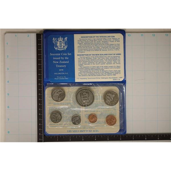 1979 NEW ZEALAND 7 COIN BU SOUVENIR SET IN