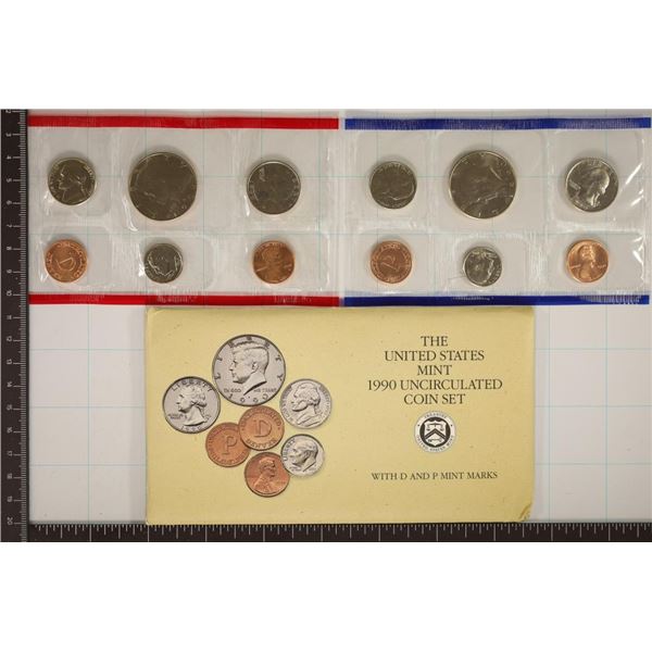 1990 US MINT SET (UNC) P/D (WITH ENVELOPE)