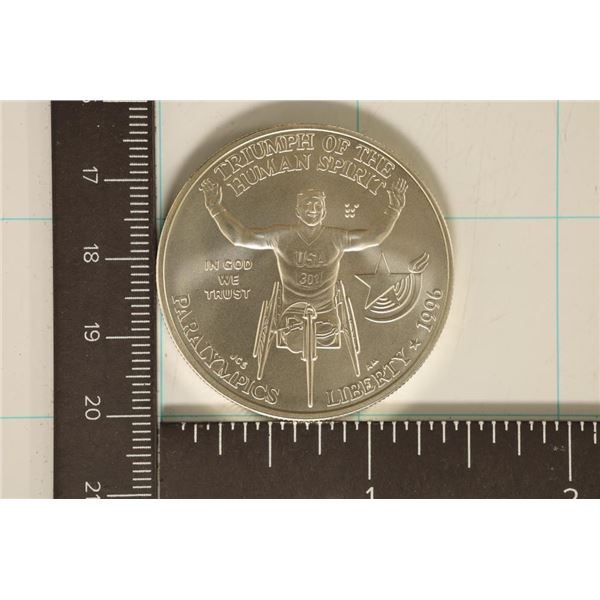 1996-D US UNC SILVER DOLLAR PARALYMPICS