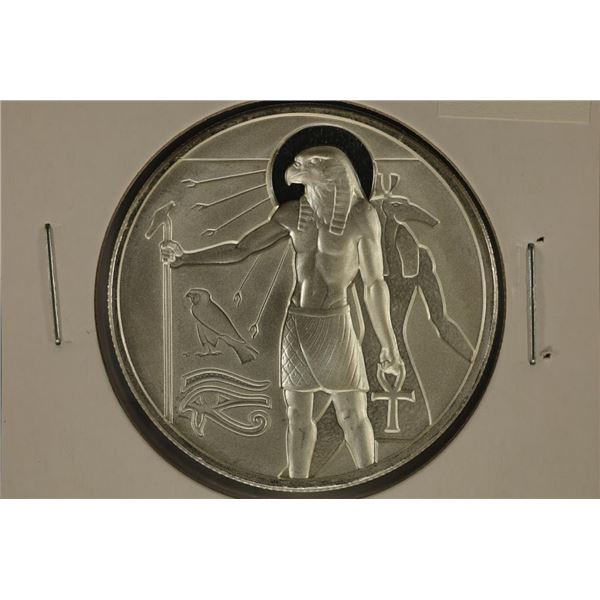 2 TROY OZ. .999 FINE SILVER "HORUS" ROUND.UNC HIGH