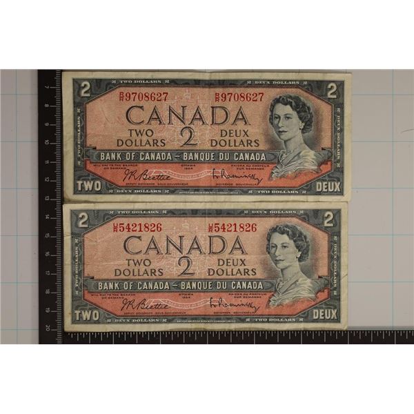 2-1954 CANADA $2 BILLS