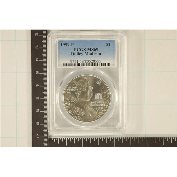 1999-P DOLLEY MADISON US SILVER DOLLAR PCGS MS69