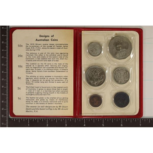 1970 AUSATRALIA 6 COIN UNC SET IN ORIGINAL MINT