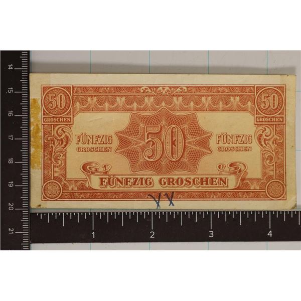 1944 AUSTRIA 50 GROSCHEN MILITARY PAYMENT