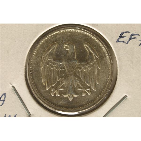 1924-D GERMAN SILVER 1 MARK .0804 OZ. ASW