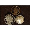 Image 1 : 3 ALTERED US COIN JEWELRY PIECES 1904 INDIAN HEAD,