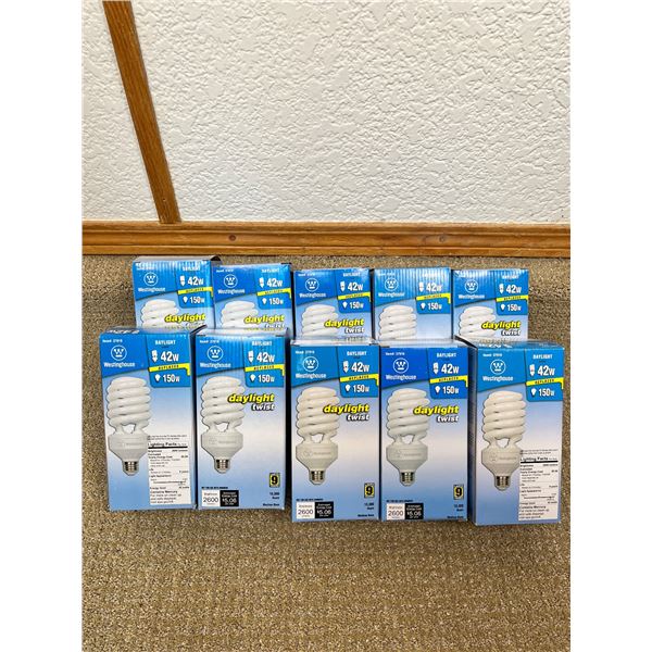 10 Boxes Westinghouse 42W Daylight Twist Light Bulbs