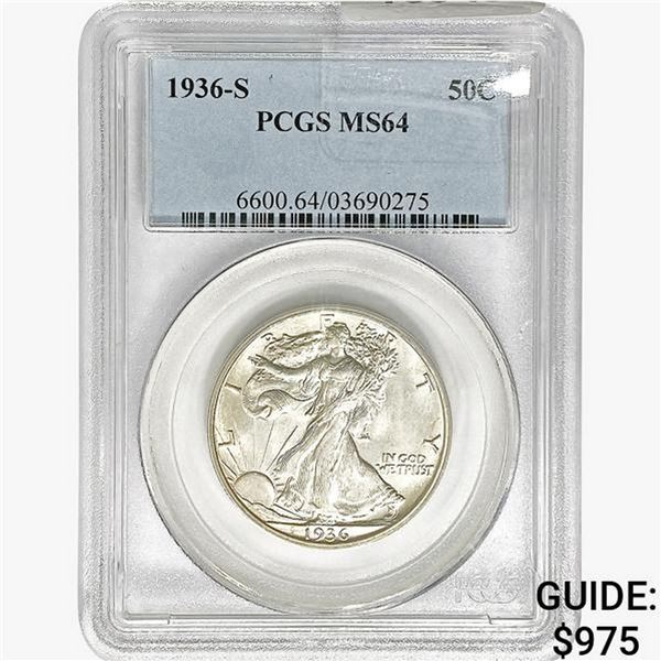 1936-S Walking Liberty Half Dollar PCGS MS64