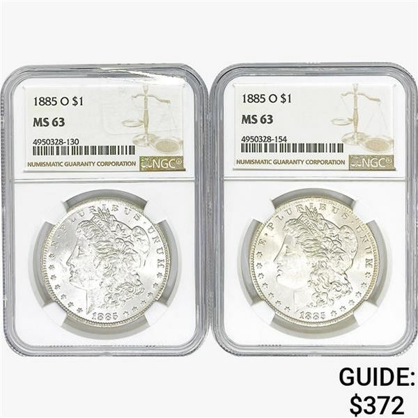 1885-O [2] Morgan Silver Dollar NGC MS63