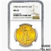Image 1 : 1908 $20 Gold Double Eagle NGC MS63 No Motto